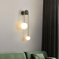 Decorative modern wall light with a glass shade for living room or hallway