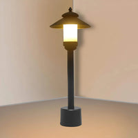 Modern garden featuring pathway lighting and patio lighting