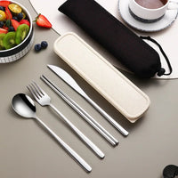 Cauzac™ Portable Cutlery Set with Case and Pouch