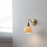 Cauzac™ Elegant Brass Wall Light with Ceramic Shade