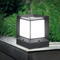 Outdoor LED lamp and weatherproof light in a garden setting