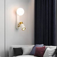 Scandinavian wall light illuminating a modern hallway