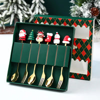 A 24 piece cutlery set featuring stainless steel utensils perfect for a Christmas dining set