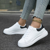 Cauzac™ Women's Timeless White Leather Sneakers – Effortless Style