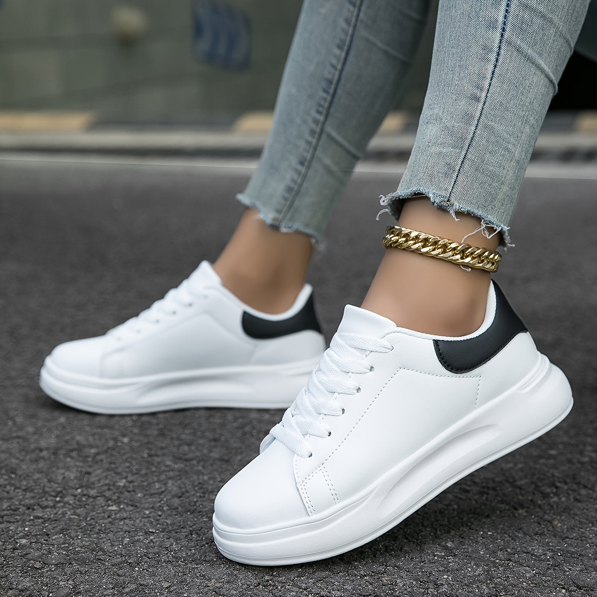 Cauzac™ Women's Timeless White Leather Sneakers – Effortless Style