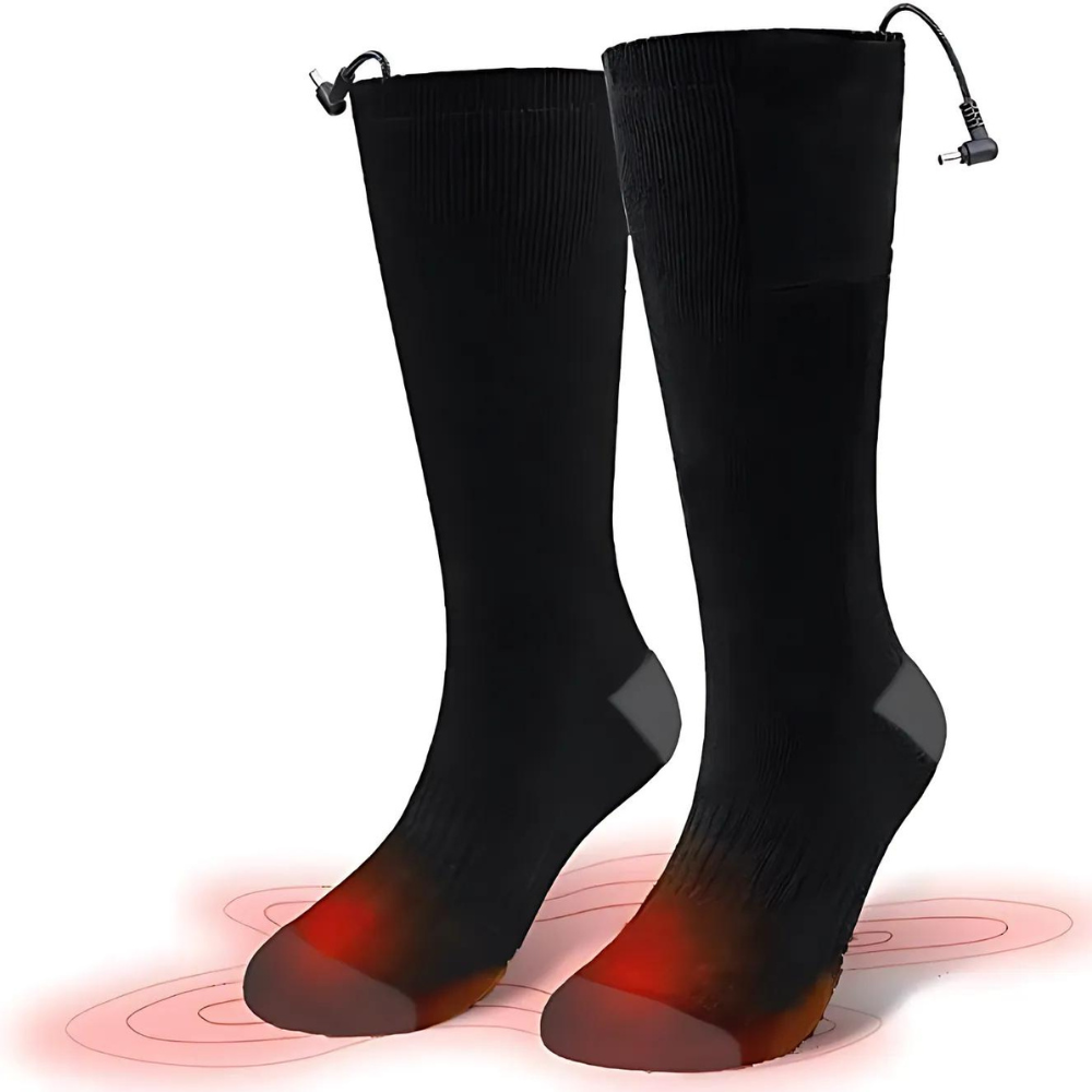 A pair of heated socks designed for winter warmth and comfort