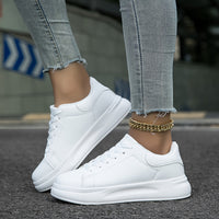 Cauzac™ Women's Timeless White Leather Sneakers – Effortless Style