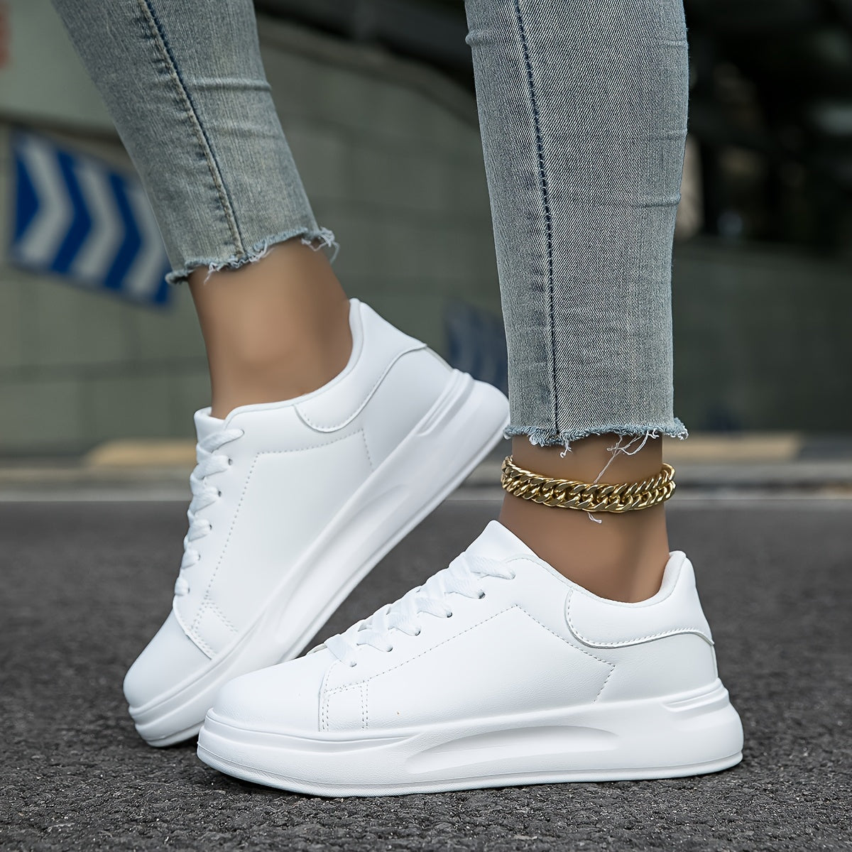 Cauzac™ Women's Timeless White Leather Sneakers – Effortless Style