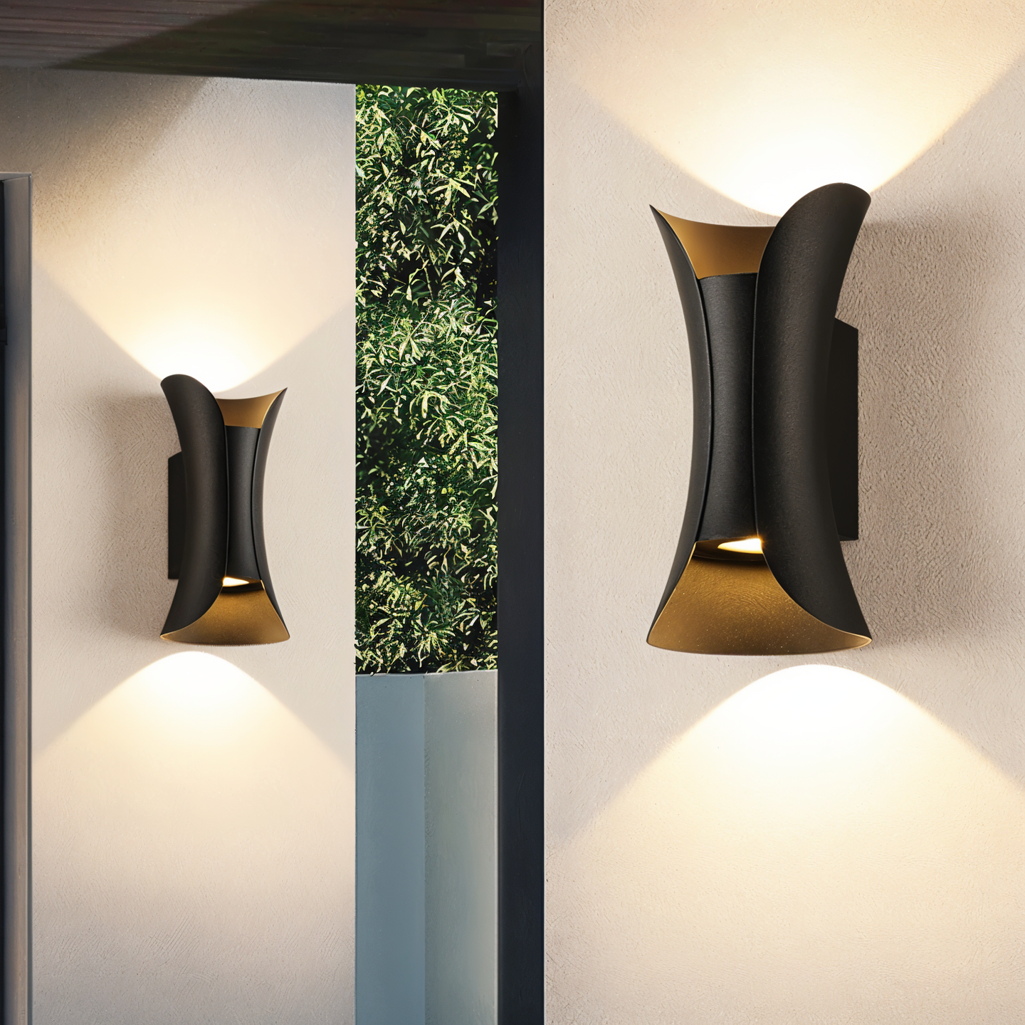 Modern outdoor led wall light providing security and efficiency