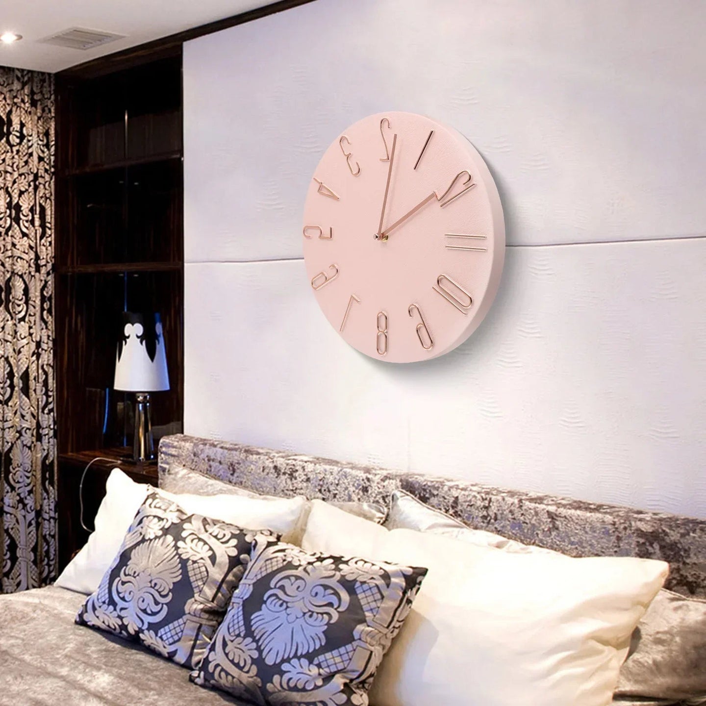 A stylish and large modern wall clock perfect for a living room or bedroom