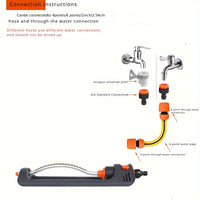 Cauzac™ Automatic Oscillating Sprinkler with 19 Adjustable Nozzles for Garden & Patio Watering