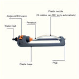 Cauzac™ Automatic Oscillating Sprinkler with 19 Adjustable Nozzles for Garden & Patio Watering