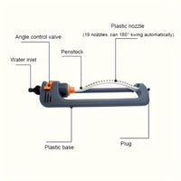 Cauzac™ Automatic Oscillating Sprinkler with 19 Adjustable Nozzles for Garden & Patio Watering