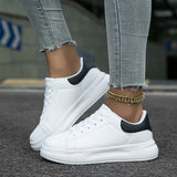 Cauzac™ Women's Timeless White Leather Sneakers – Effortless Style