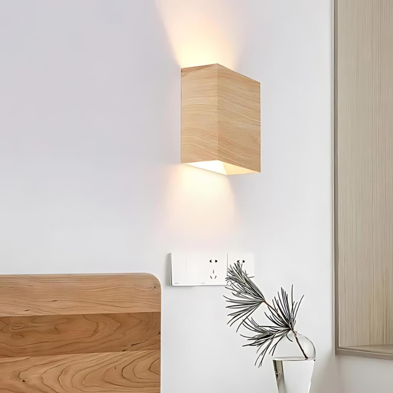 Cauzac™ Elegant Nordic Wooden Wall Light with Warm LED Illumination