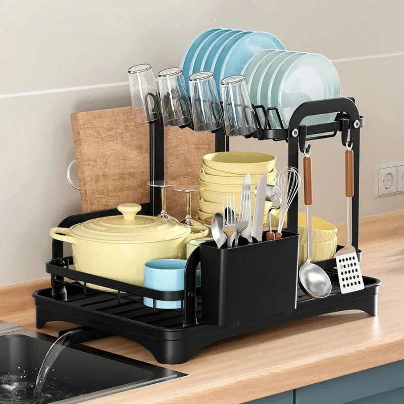 Cauzac™ Two-Tier Drying Rack for Optimal Kitchen Organization