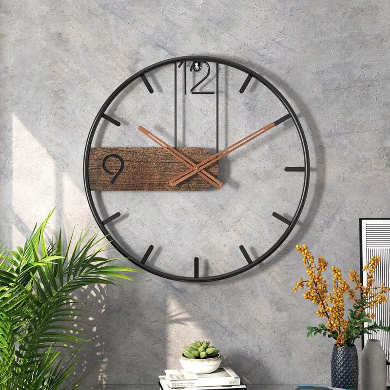 Cauzac™ Stainless Steel and Walnut Wall Clock for Timeless Elegance