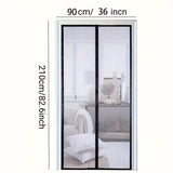 Cauzac™ Easy-Install Magnetic Curtain - Insect & Mosquito Repellent, Breathable Polyester Blend, Classic Style, Perfect for Bedroom, Living Room & Wardrobe Doors