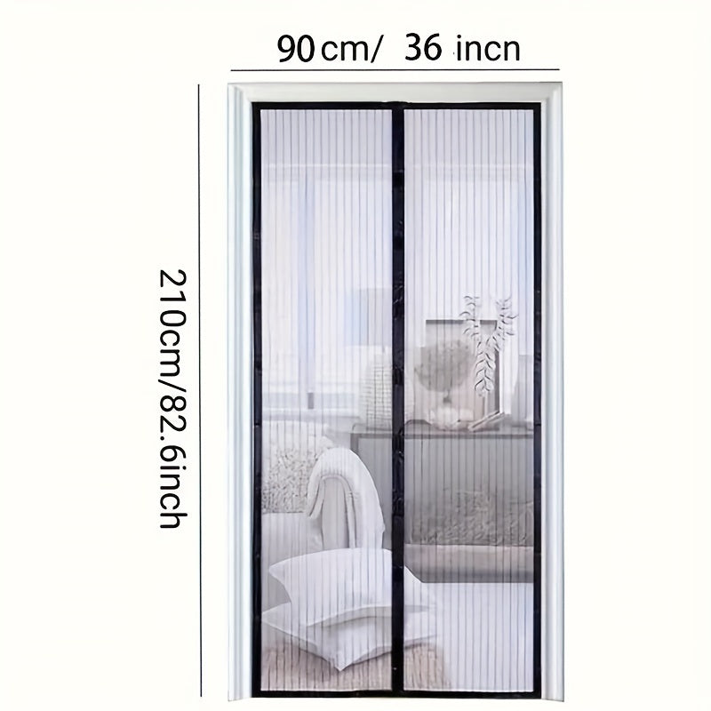 Cauzac™ Easy-Install Magnetic Curtain - Insect & Mosquito Repellent, Breathable Polyester Blend, Classic Style, Perfect for Bedroom, Living Room & Wardrobe Doors