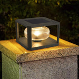 Outdoor solar light illuminating a garden