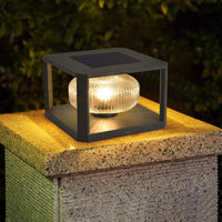 Outdoor solar light illuminating a garden