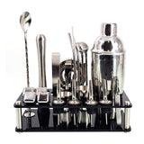 Cauzac™ Premium 23-Piece Cocktail Shaker Set with Stand – Stainless Steel Bartender Kit and Accessories