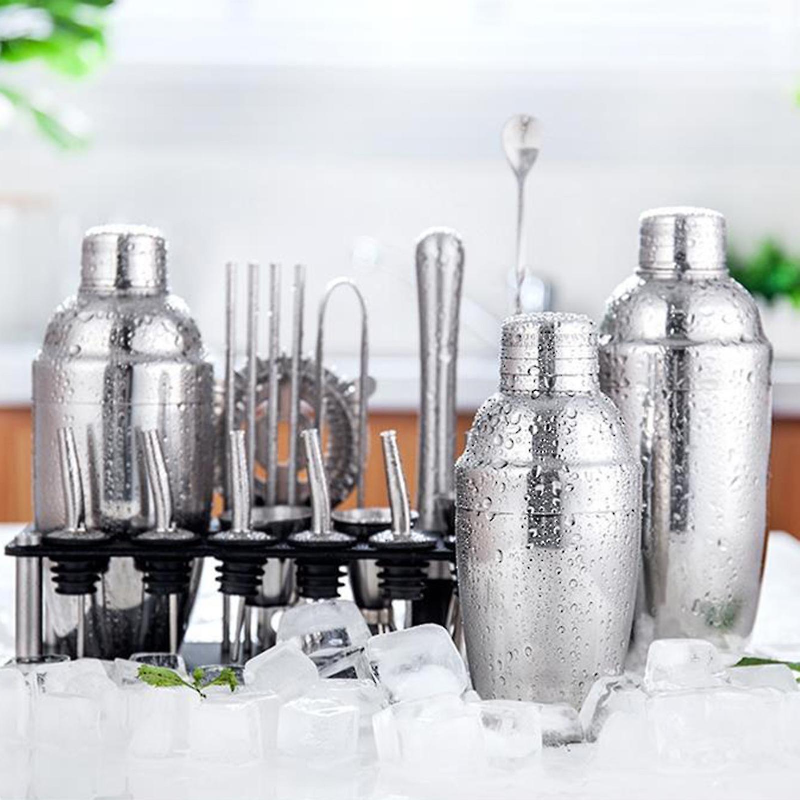 Cauzac™ Premium 23-Piece Cocktail Shaker Set with Stand – Stainless Steel Bartender Kit and Accessories