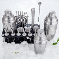 Cauzac™ Premium 23-Piece Cocktail Shaker Set with Stand – Stainless Steel Bartender Kit and Accessories