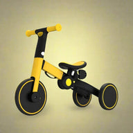 A vibrant colored balance bike suitable for toddlers