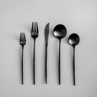 Cauzac™ Gold Matte Stainless Steel Flatware Set – 20-Piece Minimalist Dining Elegance