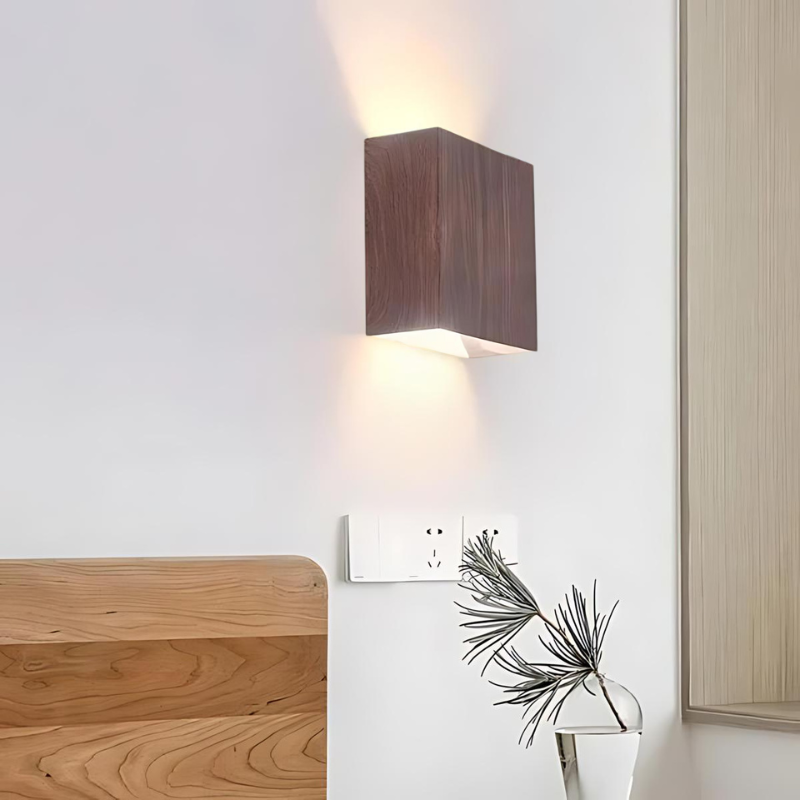 Cauzac™ Elegant Nordic Wooden Wall Light with Warm LED Illumination
