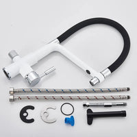 Cauzac™ Modern Dual-Outlet Kitchen Faucet with Filter – Ideal for Hot and Cold Supply