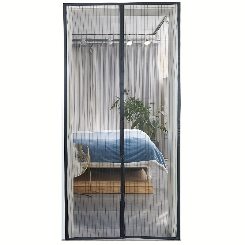 Cauzac™ Easy-Install Magnetic Curtain - Insect & Mosquito Repellent, Breathable Polyester Blend, Classic Style, Perfect for Bedroom, Living Room & Wardrobe Doors