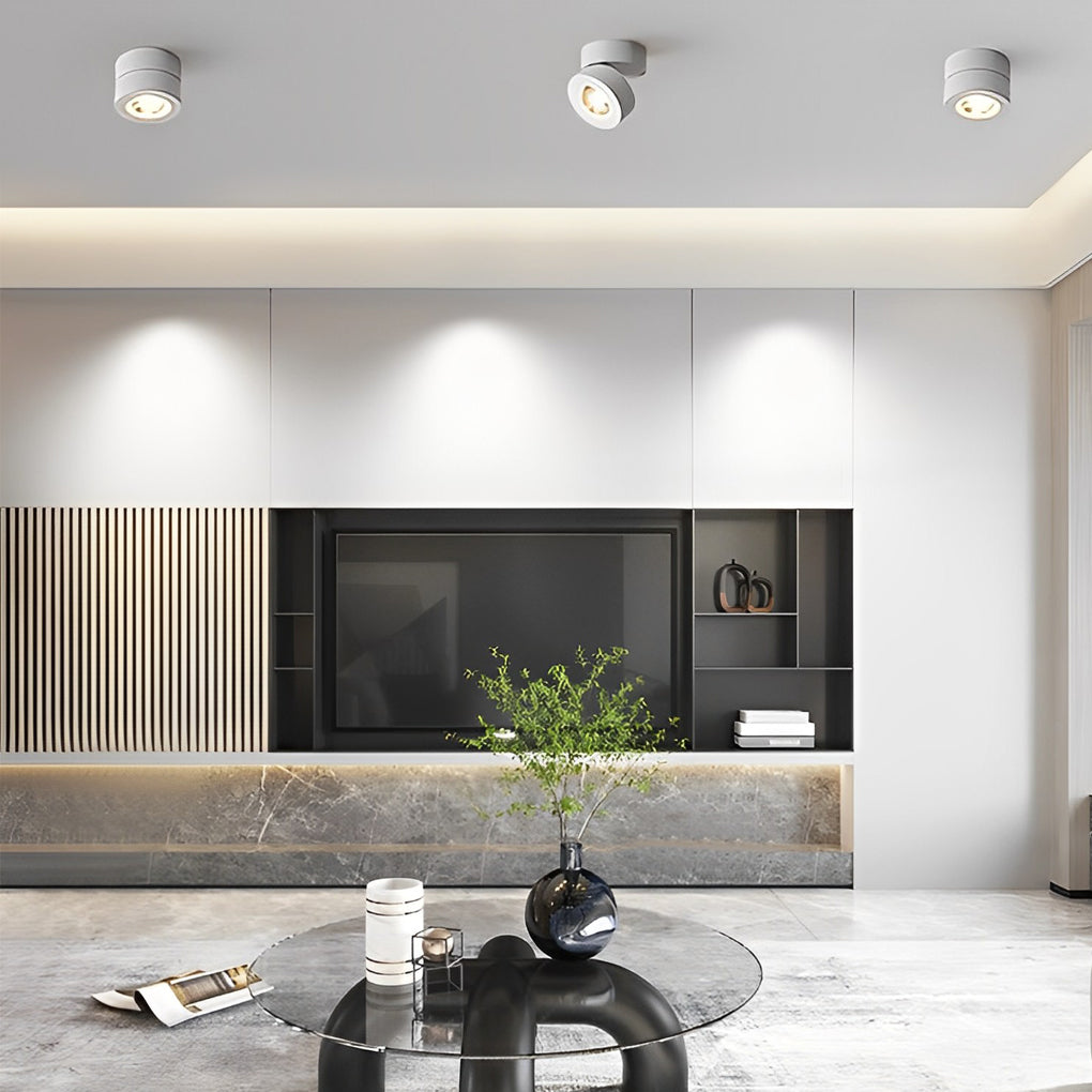 Modern LED ceiling light fixture in a living room