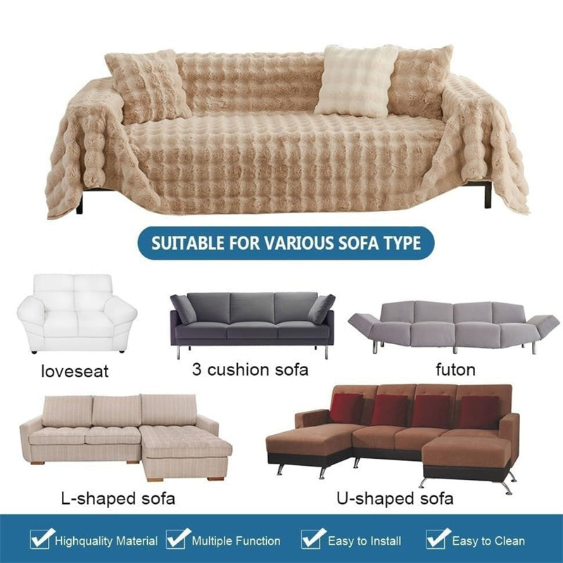 Cauzac™ Premium Faux Rabbit Fur Non-Slip Sofa Covers