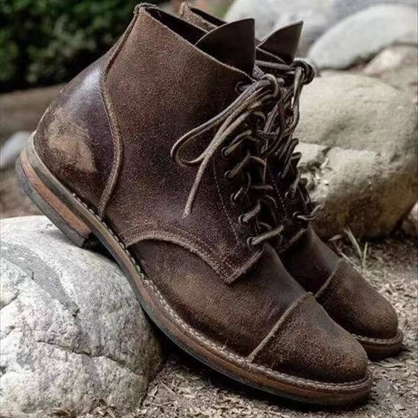 Stylish men's leather fashion boots with elegant design