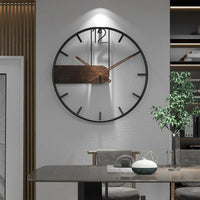 Cauzac™ Stainless Steel and Walnut Wall Clock for Timeless Elegance