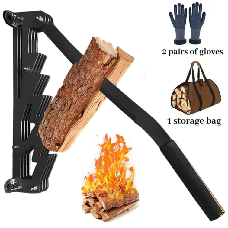 Cauzac™ Wall-Mounted Firewood Kindling Splitter – Effortless Wood Preparation