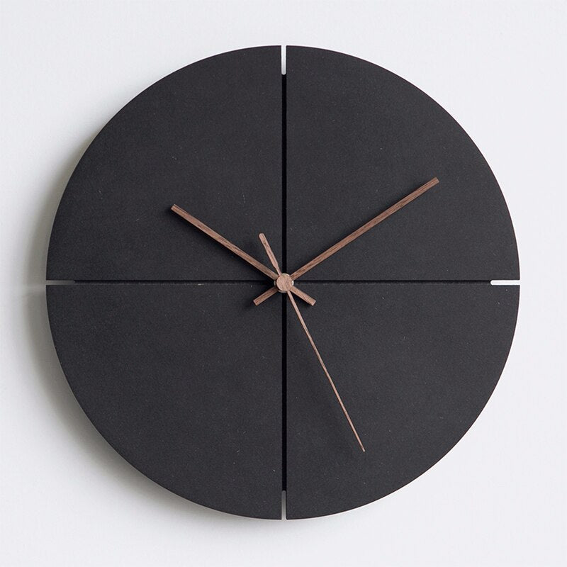 modern silent black and gray square wall clock