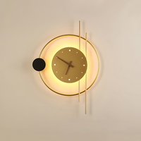 Modern large wall clock with LED display for a living room