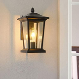 Cauzac™ Rustic Glass Shade Outdoor Wall Lamp - Weatherproof Farmhouse Elegance