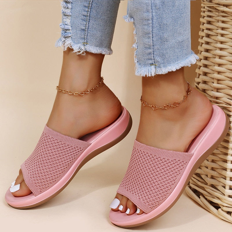 women's summer slippers orthopedic comfy supportive slide sandals platform