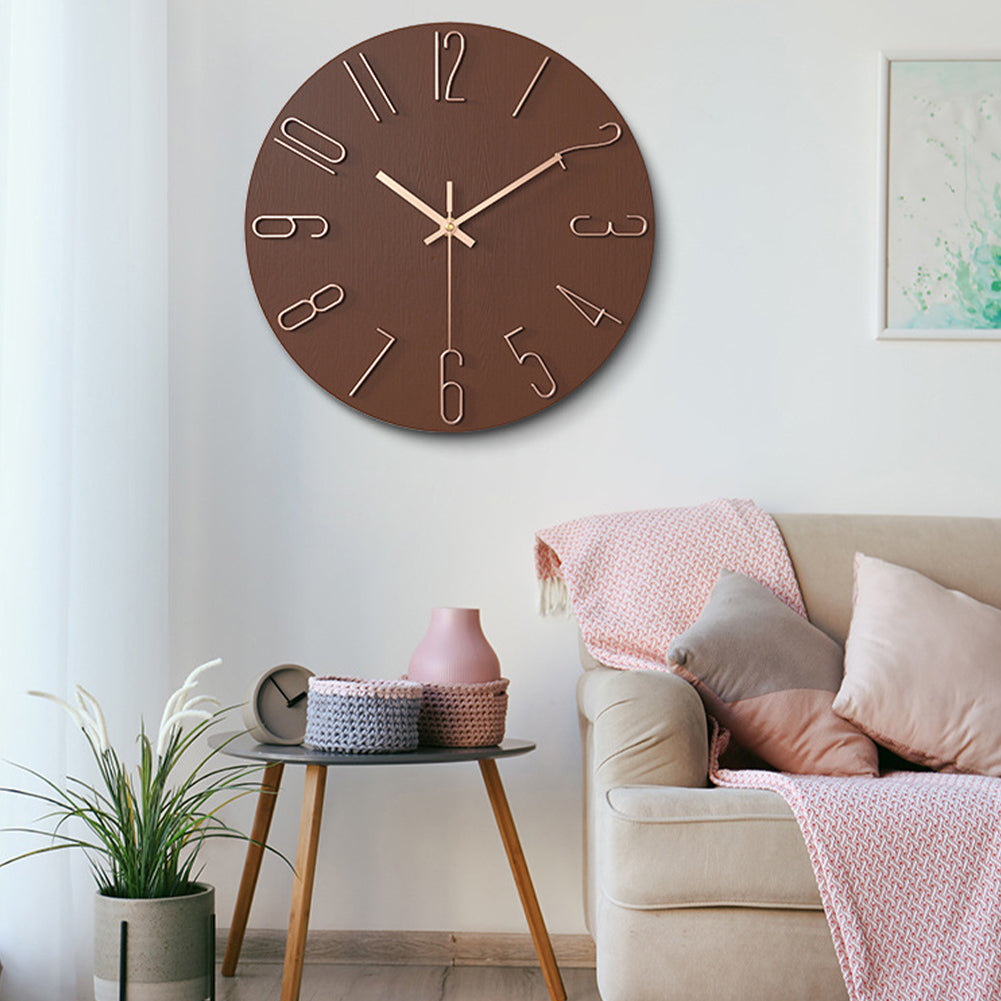 Modern silent wall clock suitable for living room decor