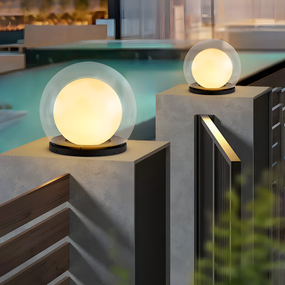 Cauzac™ Contemporary Outdoor Pillar Lamp with Dual Power Options