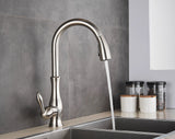 Stainless steel kitchen mixer tap with pull out spray