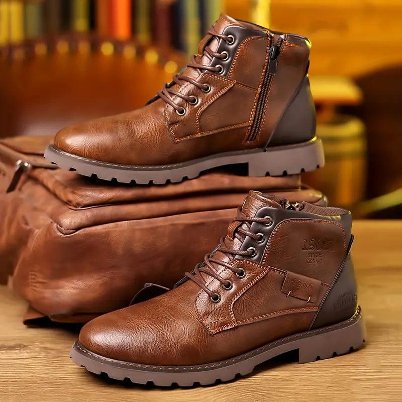 men's leather dress boots and men's formal boots with leather ankle boots for men