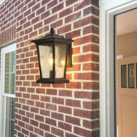 Cauzac™ Rustic Glass Shade Outdoor Wall Lamp - Weatherproof Farmhouse Elegance