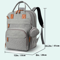 Cauzac™ All-in-One Diaper Backpack with Changing Mat & Stroller Clips