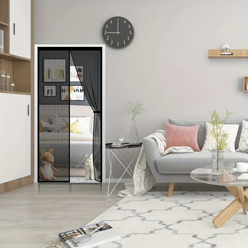 Cauzac™ Easy-Install Magnetic Curtain - Insect & Mosquito Repellent, Breathable Polyester Blend, Classic Style, Perfect for Bedroom, Living Room & Wardrobe Doors