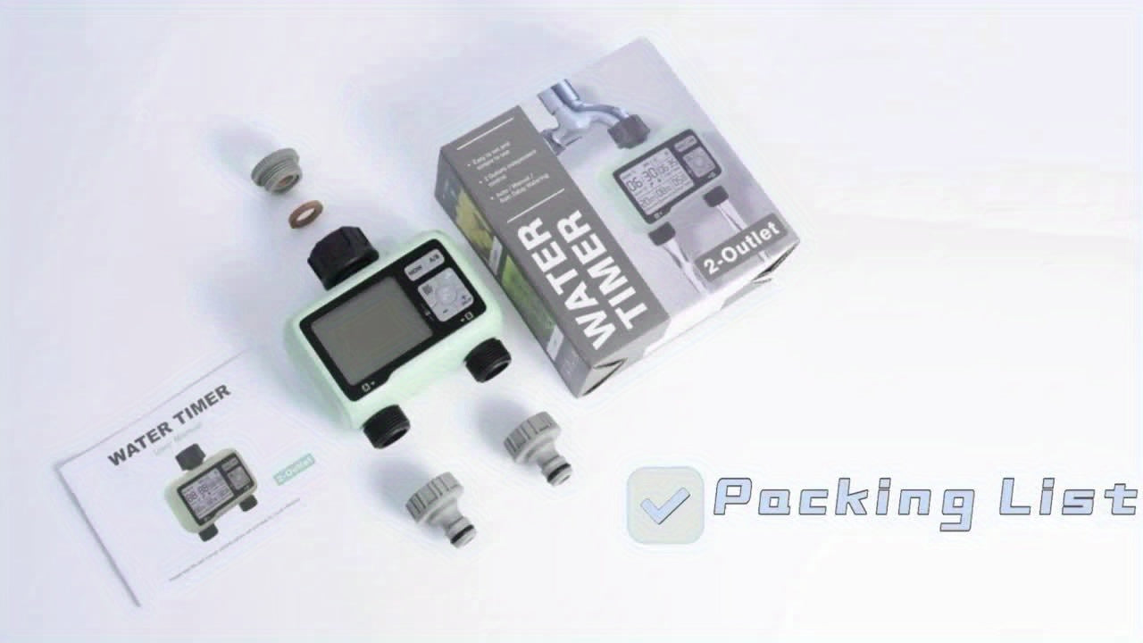 Cauzac™ Dual-Outlet Automatic Water Timer for Precise Outdoor Irrigation